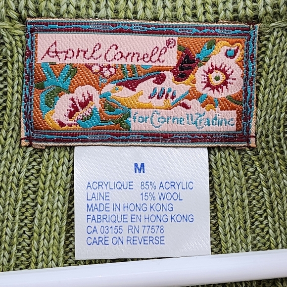 April Cornell Women's Wool Blend Ribbed Button Front Midi Sweater Dress - M - Picture 3 of 5